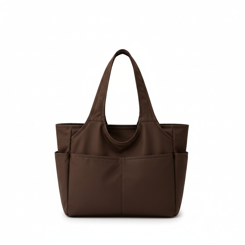 Water Resistant Multi Pocket Nylon Shoulder Tote Bag
