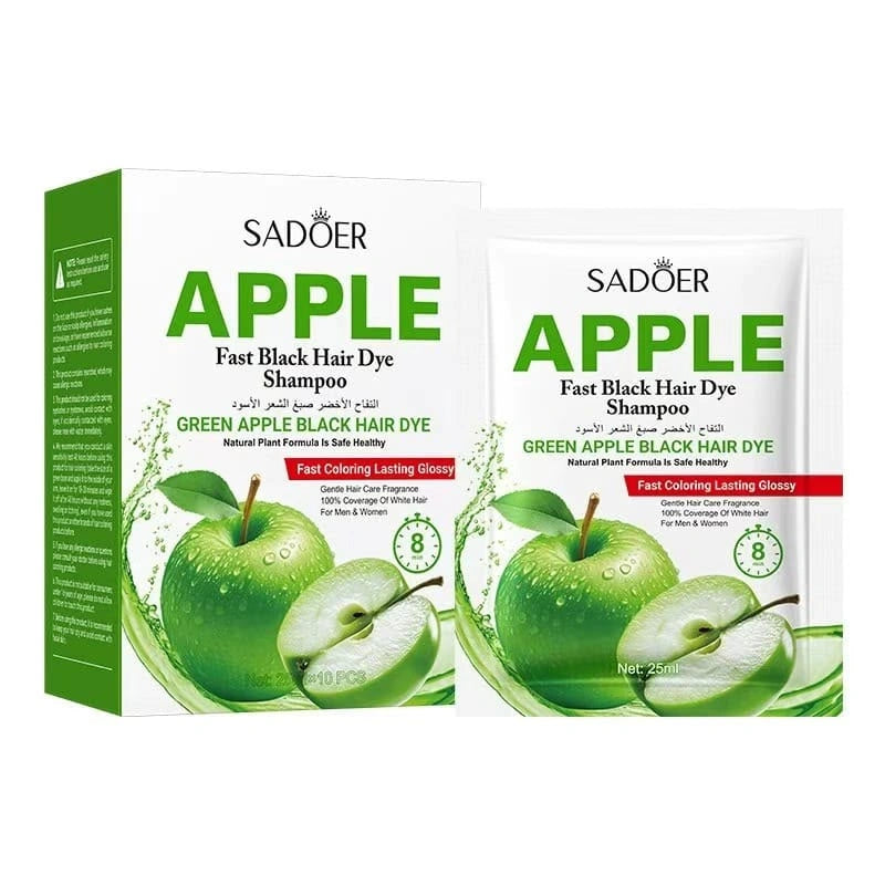 SADOER Green Apple Fast Black Hair Dye Shampoo