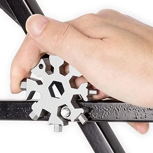 18-in-1 Snowflake Stainless Steel Multi-Tool Keychain