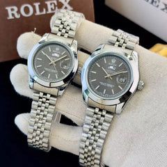 Rolex Datejust Style Couple Watches with Dark Dials
