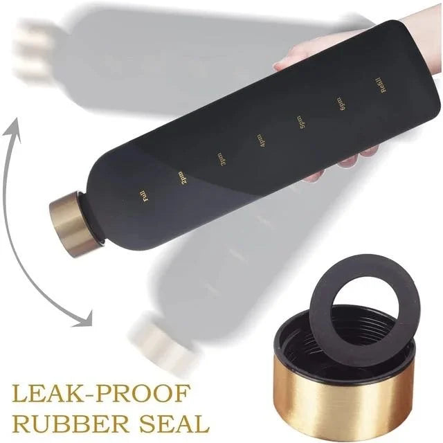 The Aura Frosted Motivational Water Bottle – Elegant Time-Marked Hydration Tracker