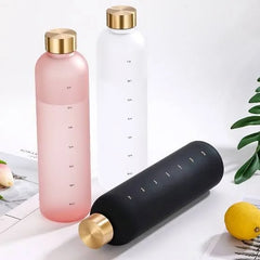 The Aura Frosted Motivational Water Bottle – Elegant Time-Marked Hydration Tracker