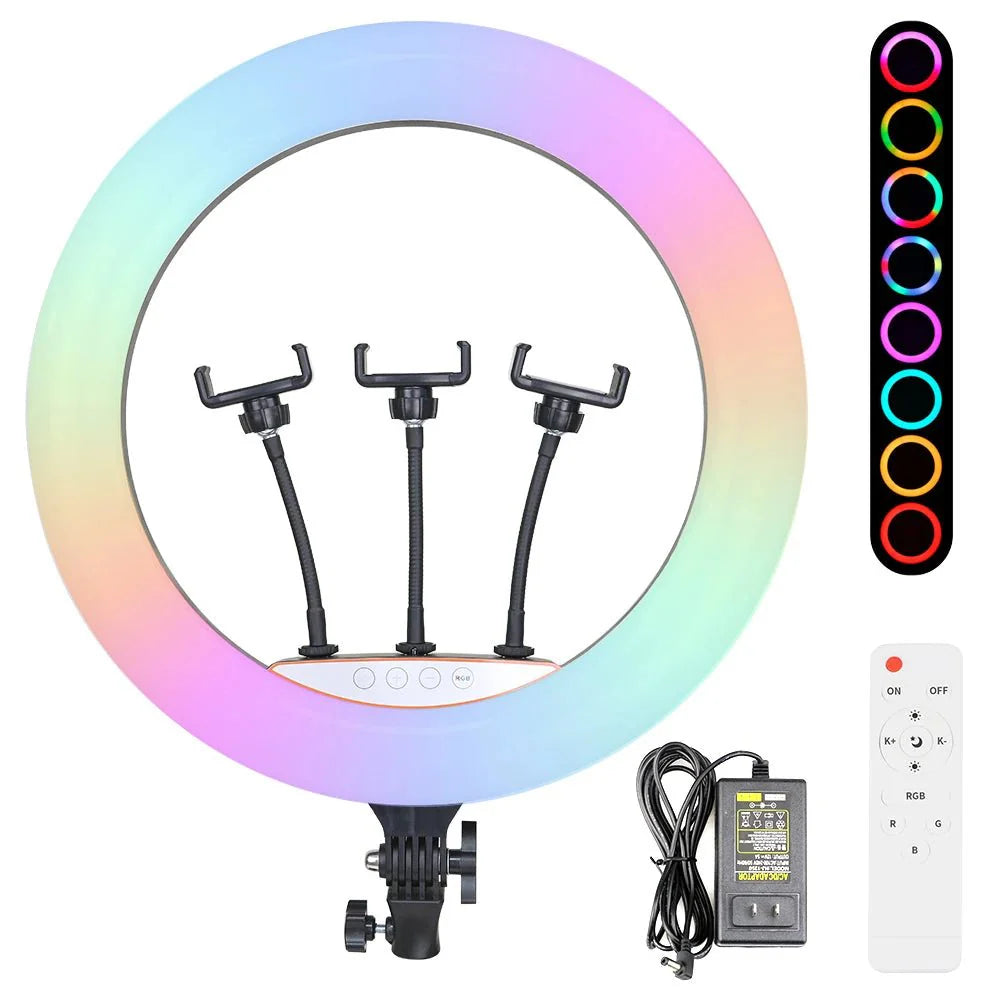 RGB Ring Light 18 inch with 7ft Tripod Stand for Phone Camera - MJ18