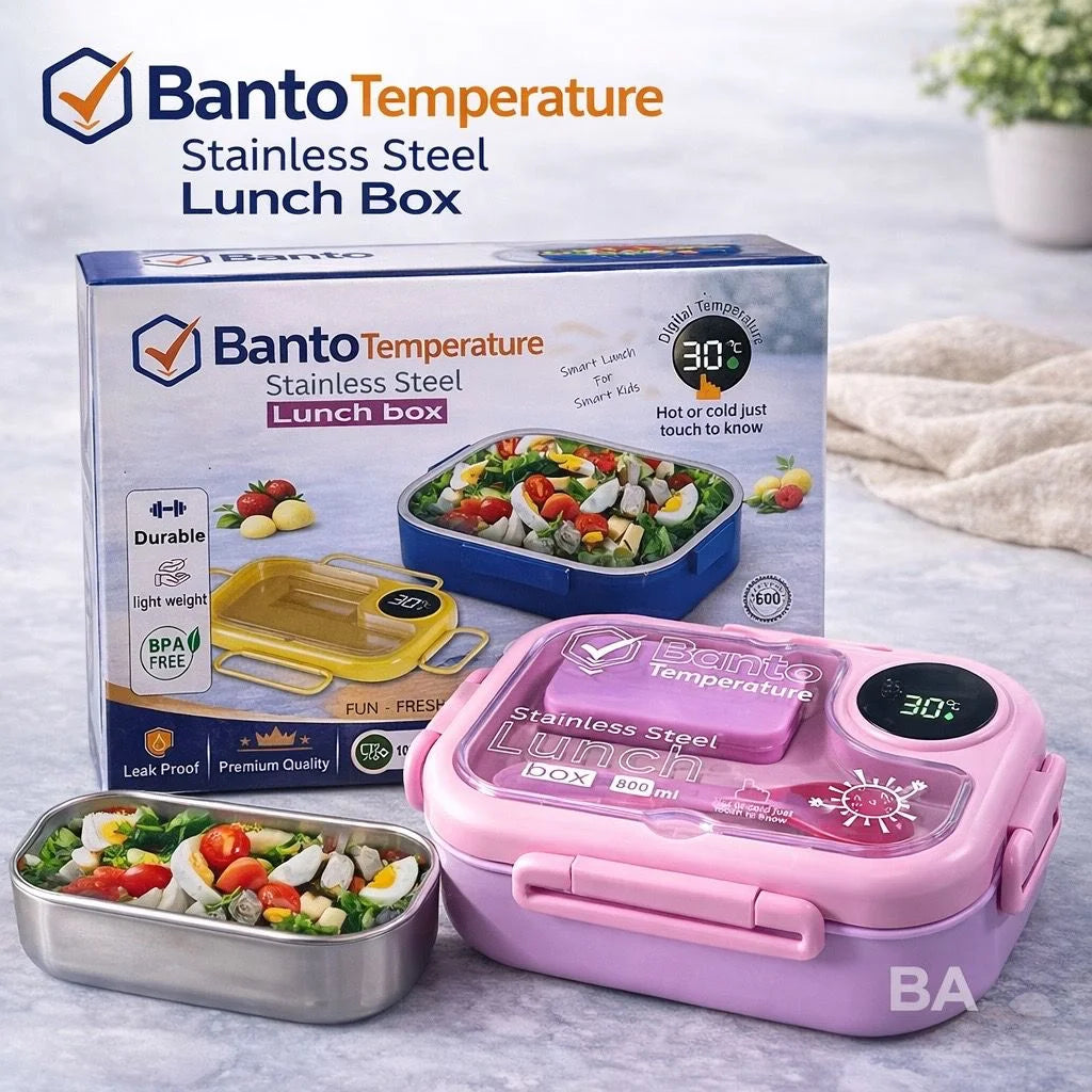 Banto Temperature Sensor Stainless Steel Lunch Box with Box Packing - 800ml