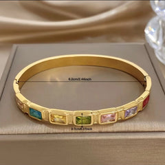 Stainless Steel  multi-color zirconia Bracelet