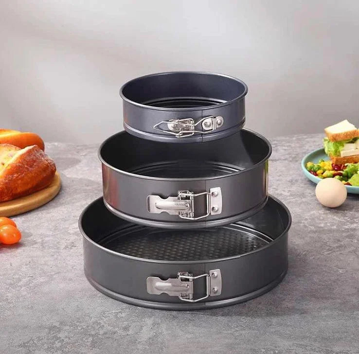 Pack of 3 Non-Stick Round Cake Pan Set | Pans for Layered Cakes