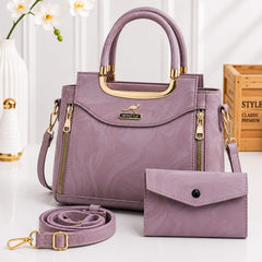 Premium Women's Handbag Set - 2 Pcs Set - Handbag + Matching Wallet