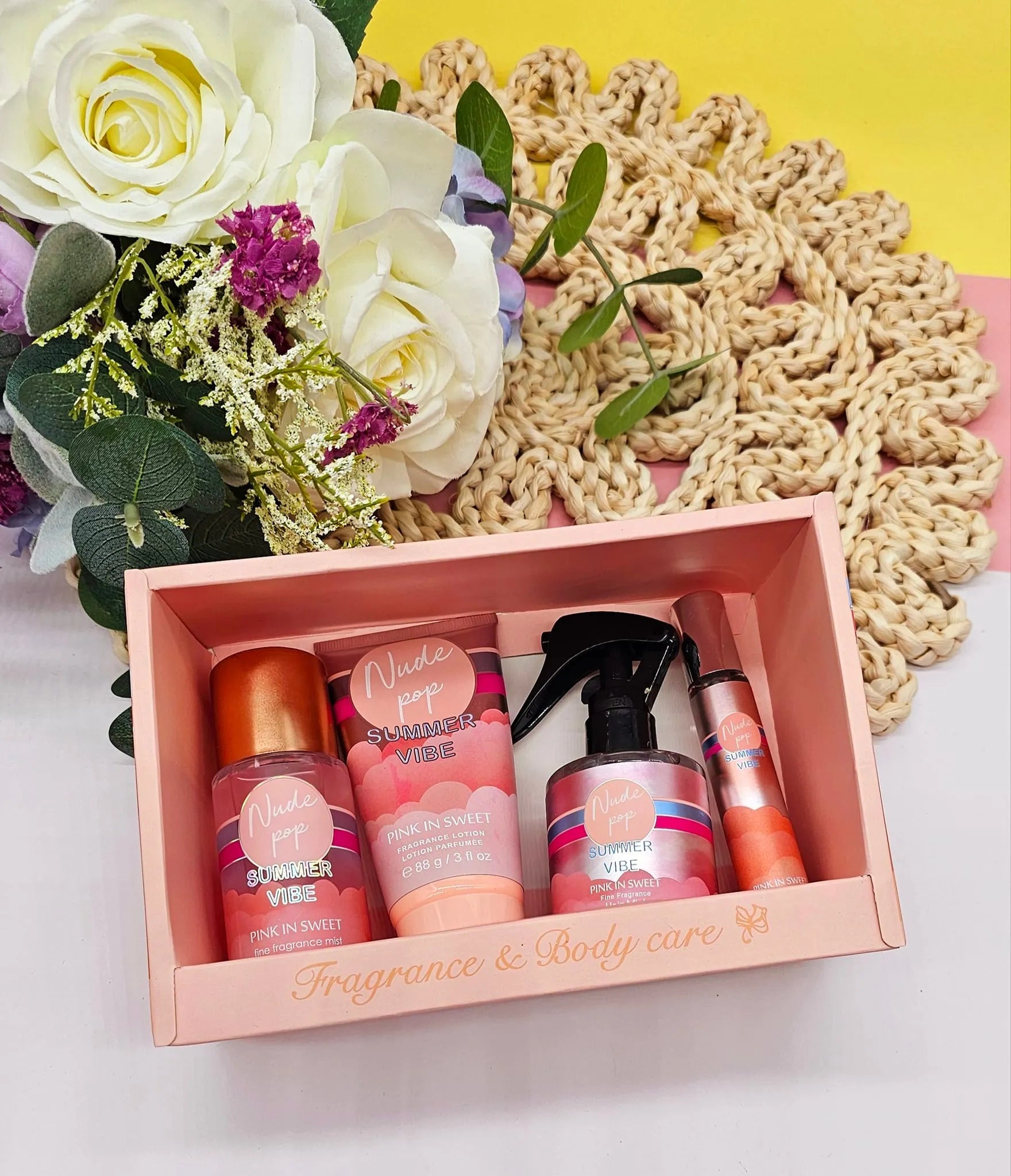 Pink In Sweet Nude Pop Summer Vibe Fragrance and Body Care Gift Set