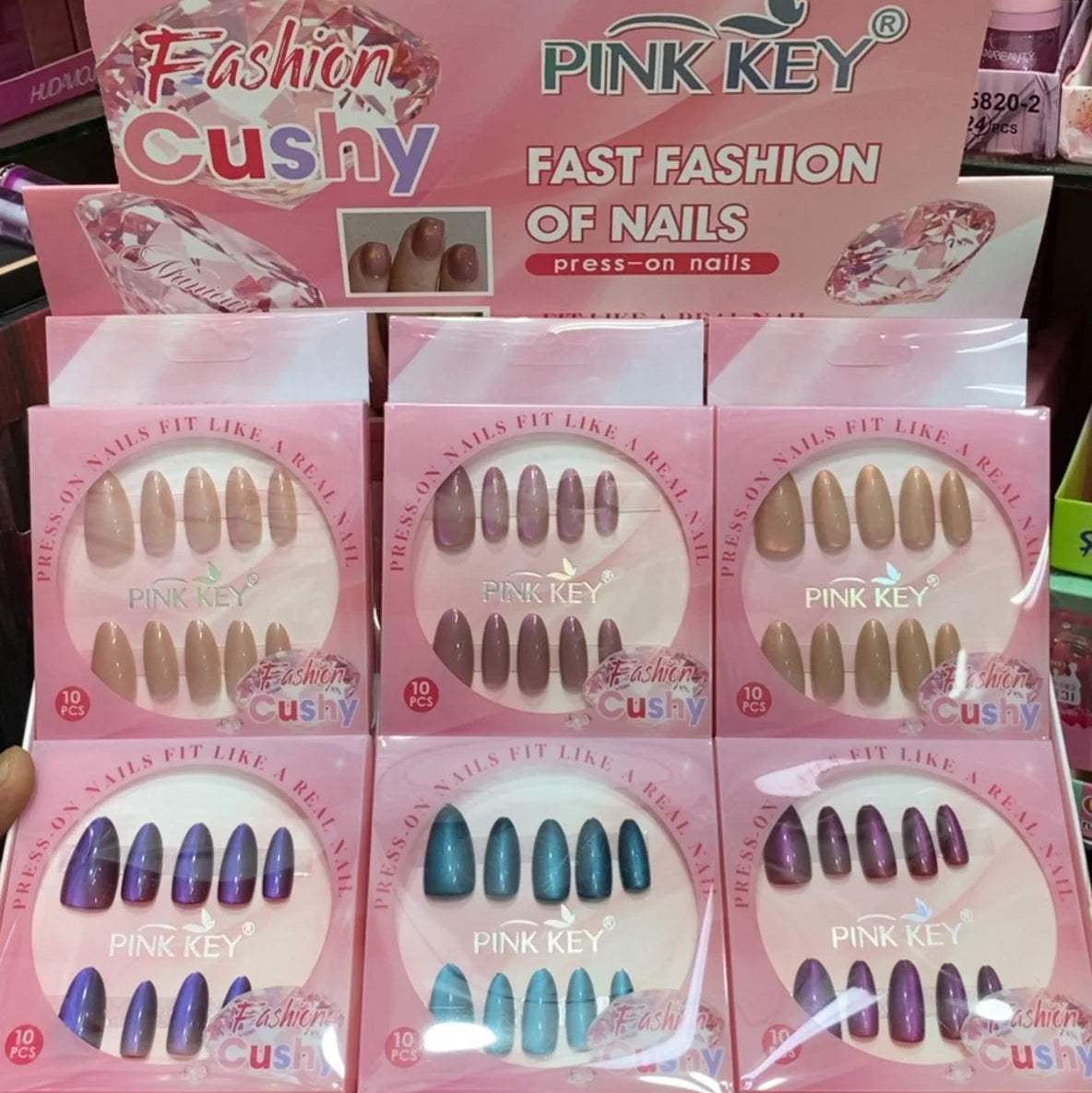 Pink Key Fashion Cushy Press-On Nails