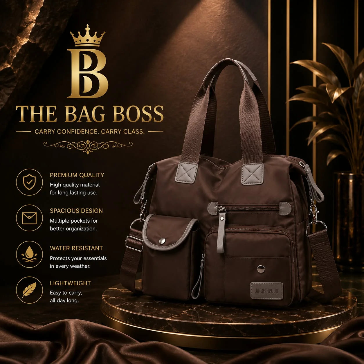 Bag Boss Water Resistant Shoulder Bag