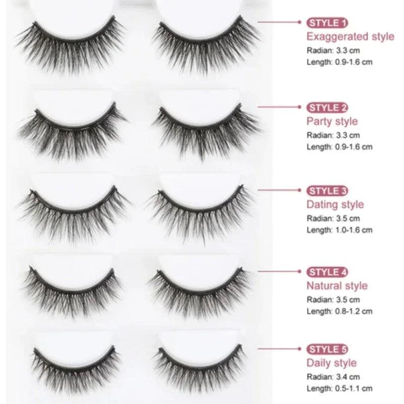 Magnetic Eyelash With Magnetic Liquid Eyeliner & Tweezer
