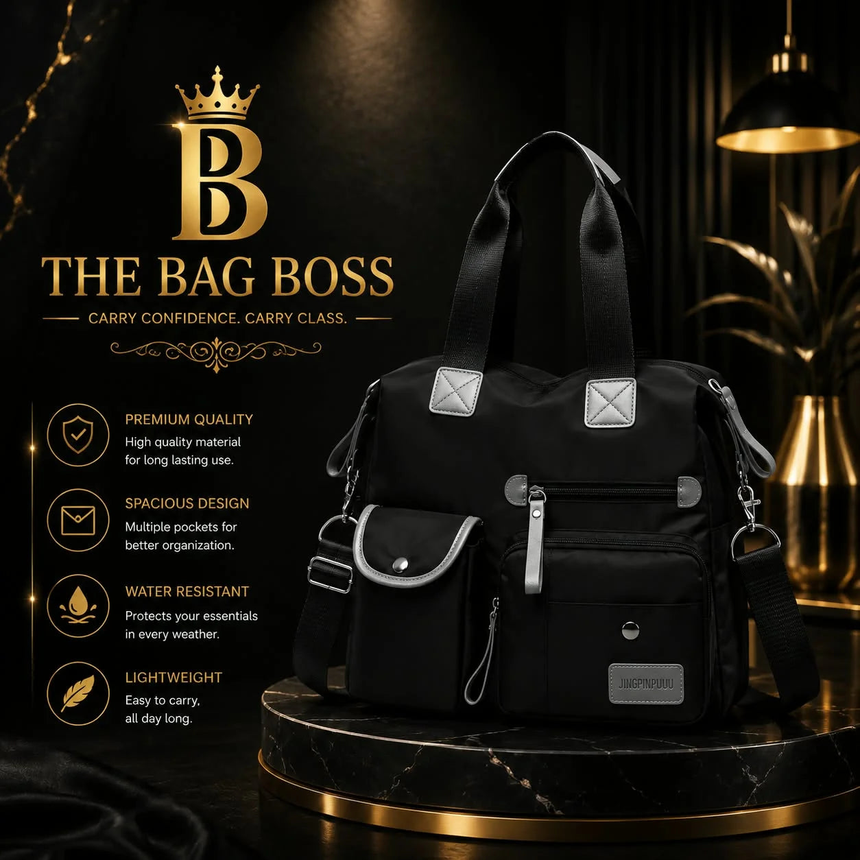 Bag Boss Water Resistant Shoulder Bag