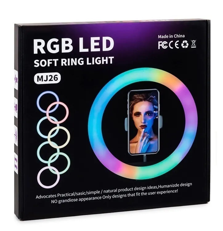 MJ26 10 Inch RGB Led Ring Light With PHONE HOLDER