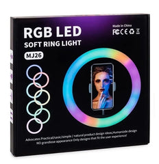 MJ26 10 Inch RGB Led Ring Light With PHONE HOLDER
