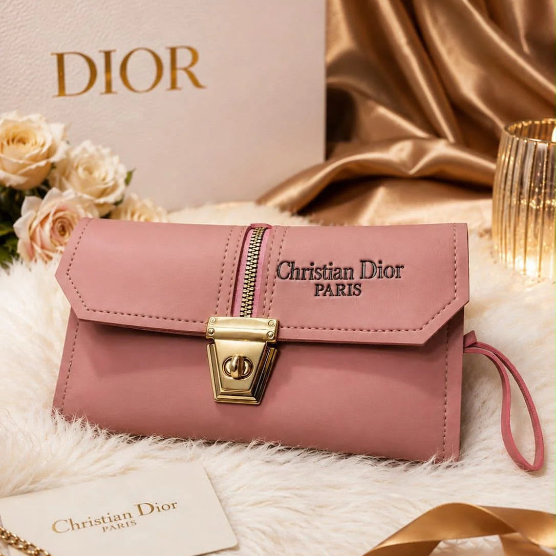 Leather Envelope Clutch Bag