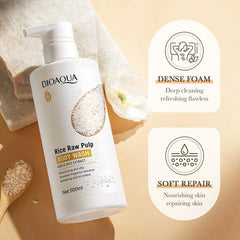 Bioaqua Rice Raw Pulp Body Wash – 500ml