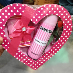 Heart Shape Gift Pack 2 Pcs Perfume 35ml + 200ml Body Spray Set
