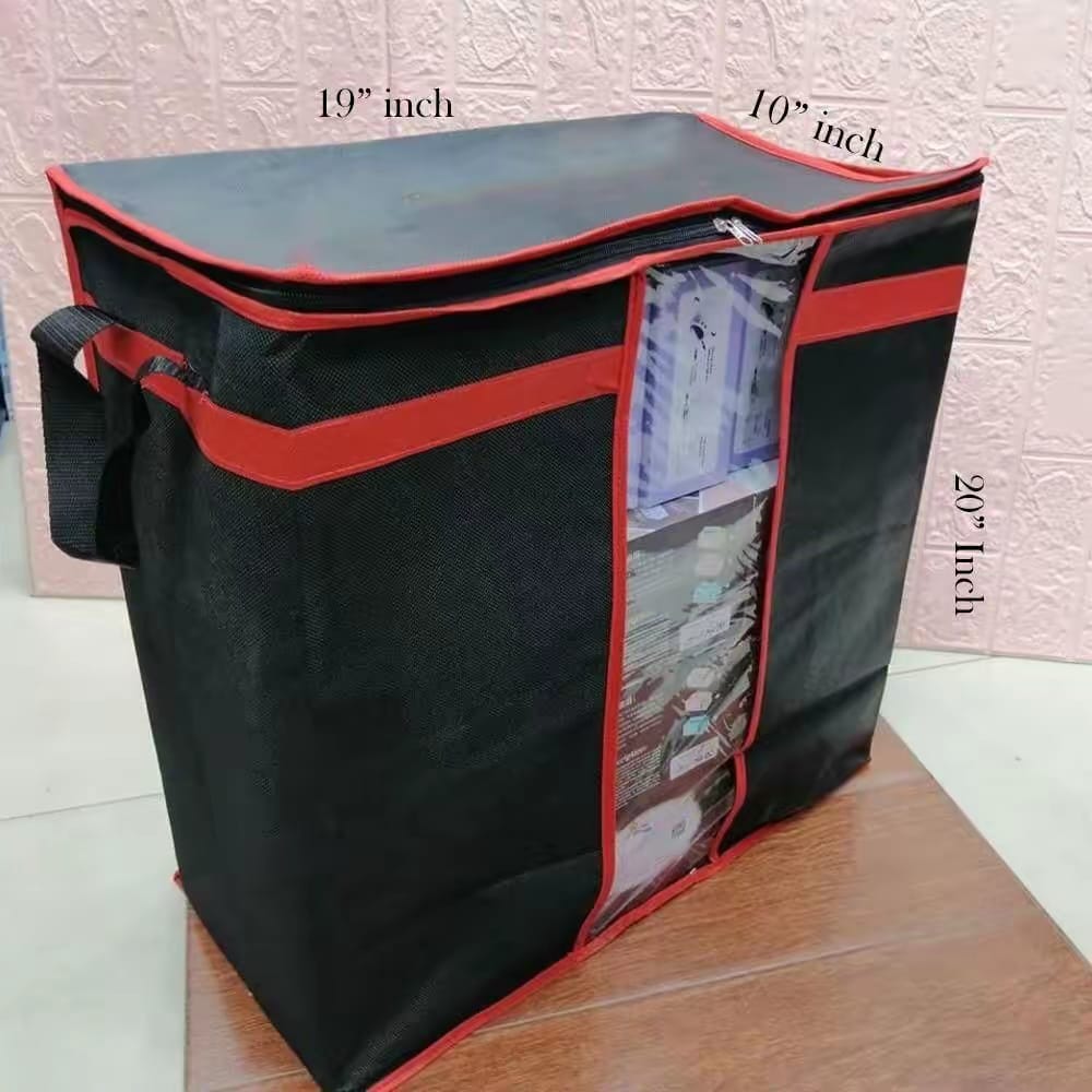 Heavy-Duty Black Fabric Storage Bag & Clothes Organizer