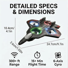 Fighter Jet Drone 2.4GHz Remote Control Airplane Toy with 6-Axis