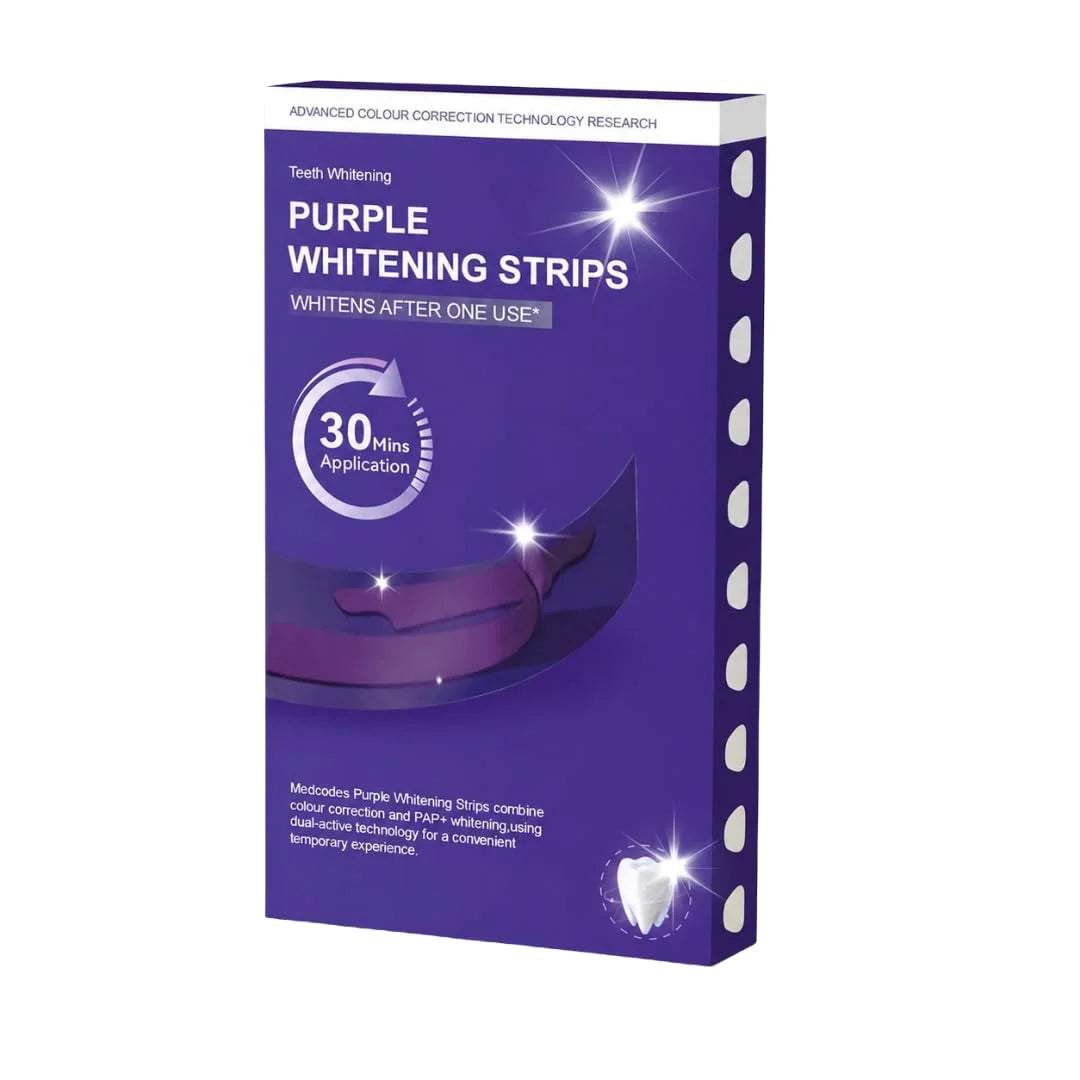 Purple Teeth Whitening Strips for Sensitive Teeth - Pack of 7 Strips