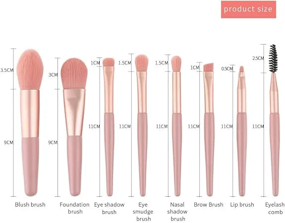 8‑Piece Mini Makeup Brush Set