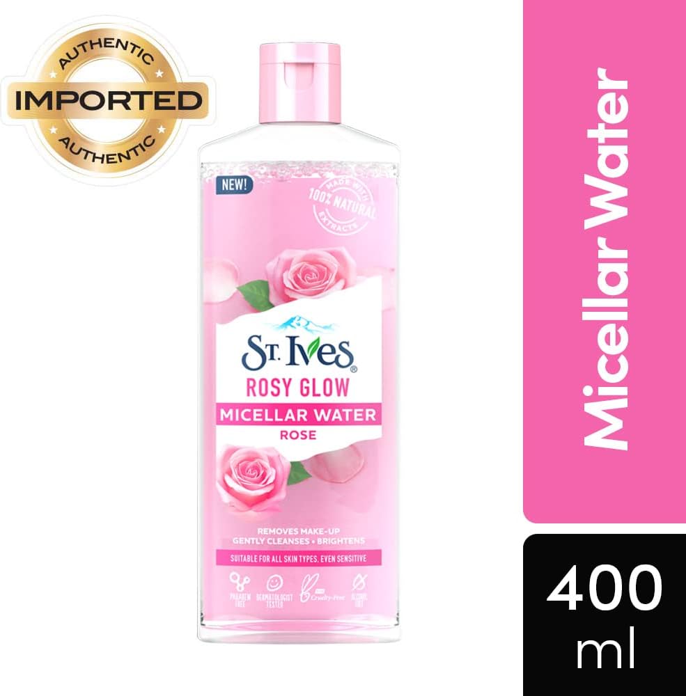ST. Ives Rosy Glow 3-in-1 Micellar Water with 100% Natural Rose Extracts - 400ml