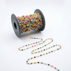 gold-tone multi-color enamel Permanent Bracelet - 5m