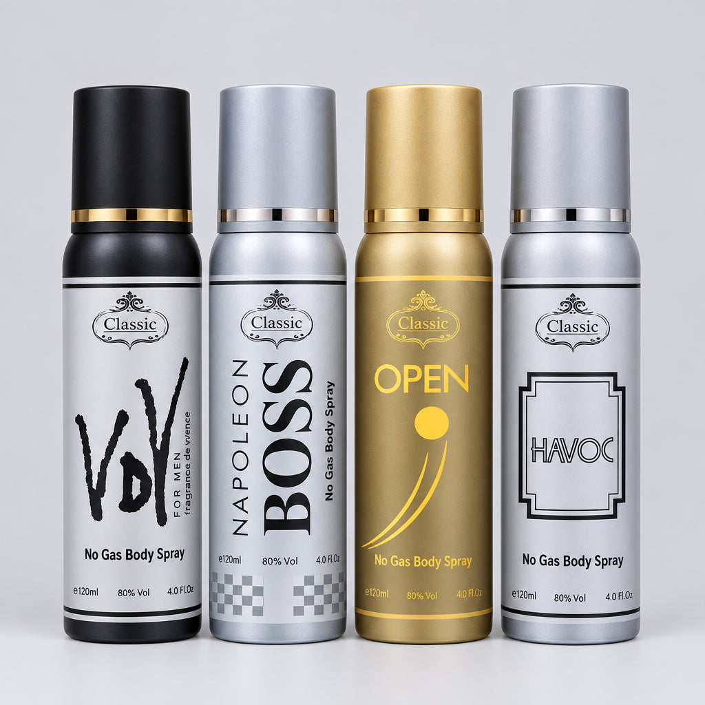 Classic No Gas Body Spray -  Pack of 4