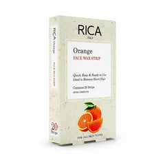 Rica Orange Cold Face Wax Strip, All Skin Types, 20-Pack