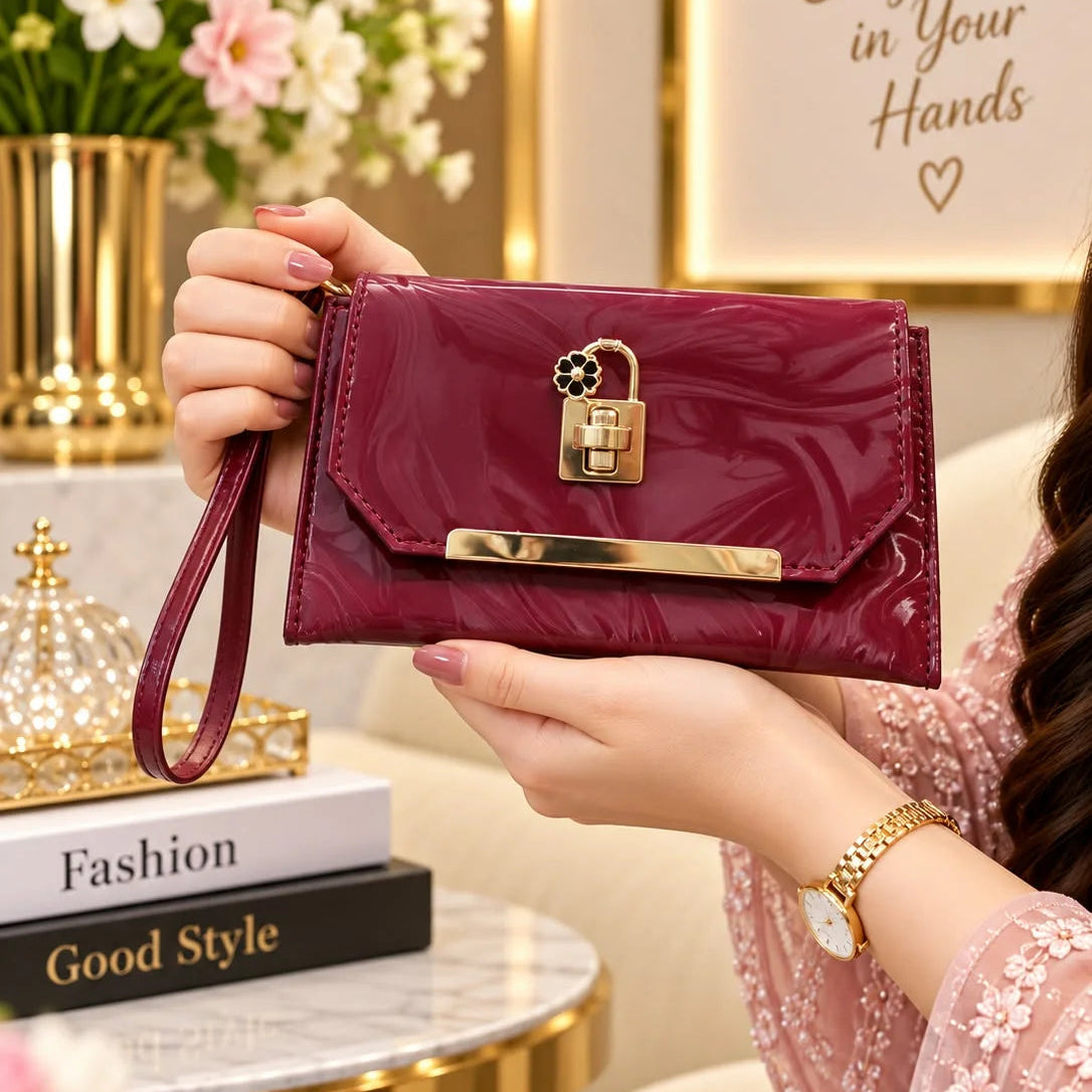 Marble Pattern Envelope Clutch