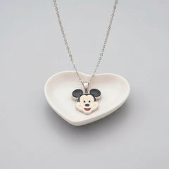 Cute Mickey Mouse Silver Chain Necklace