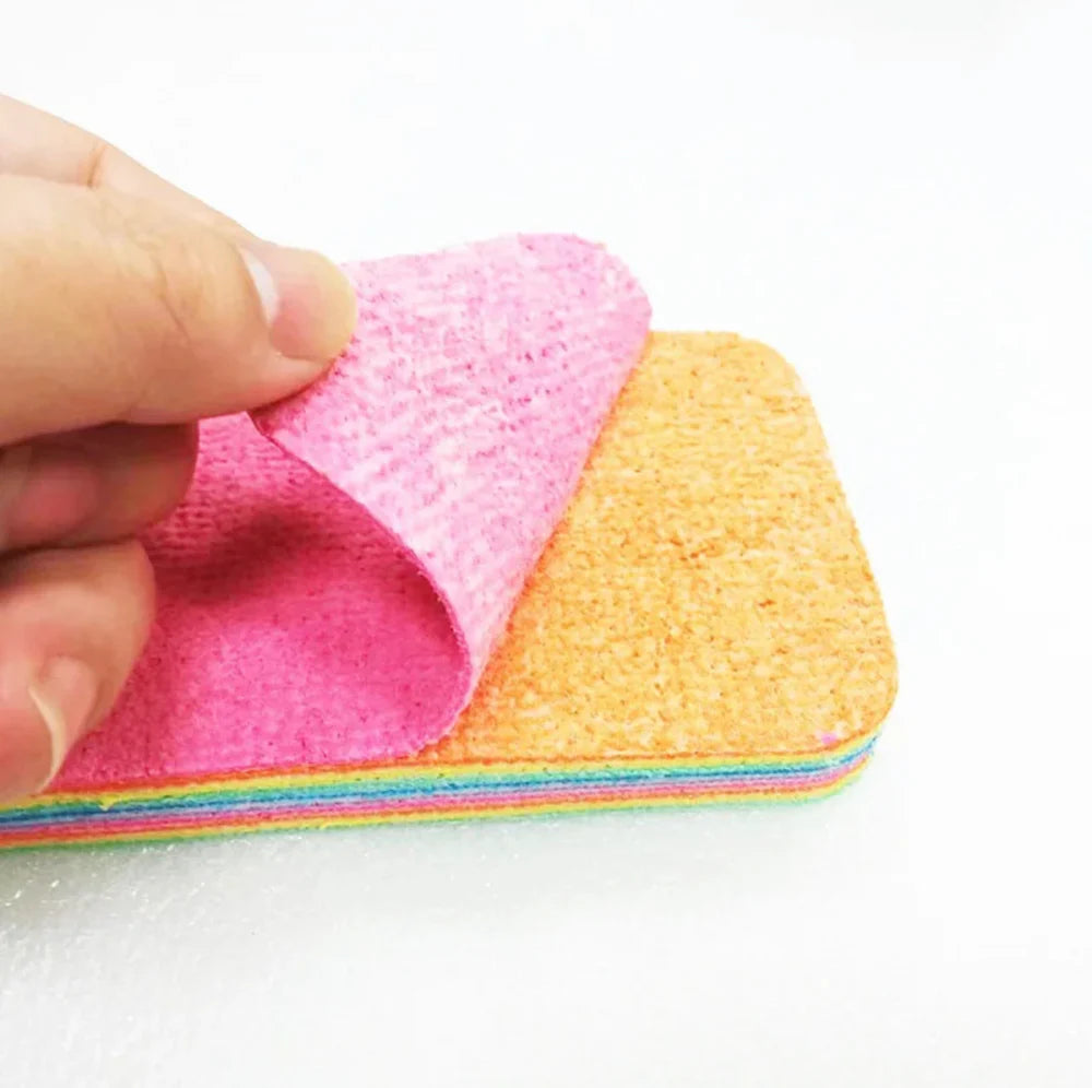 Rainbow Color Pot Dish Sponge Double Side Dishwashing Sponge