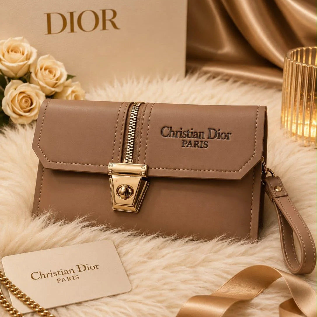 Leather Envelope Clutch Bag