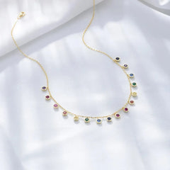 Multicolor Crystal Charm Necklace