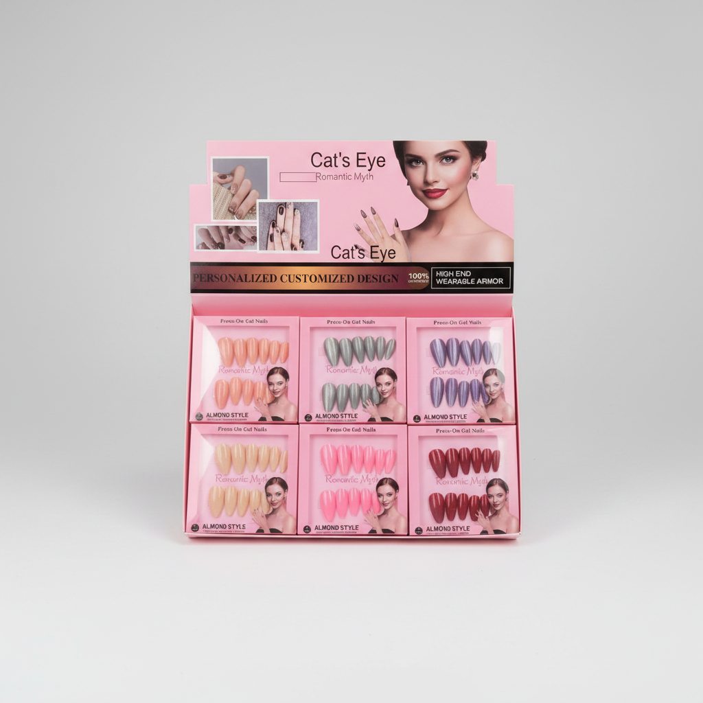Romantic Myth Almond Style Cat's Eye Nails