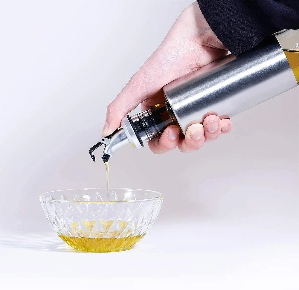 Stainless Steel Glass Oil Dispenser Bottle