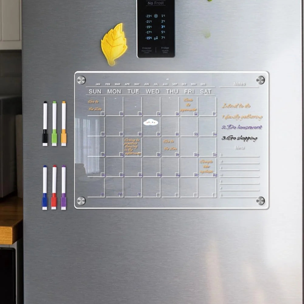 Acrylic, Magnetic Monthly Weekly Planner Calendar Boards
