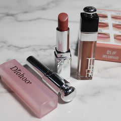 Drohoo 2 in1 Travel Size Lip Duo Set - Lip Gloss + Glossy Magic Lipstick