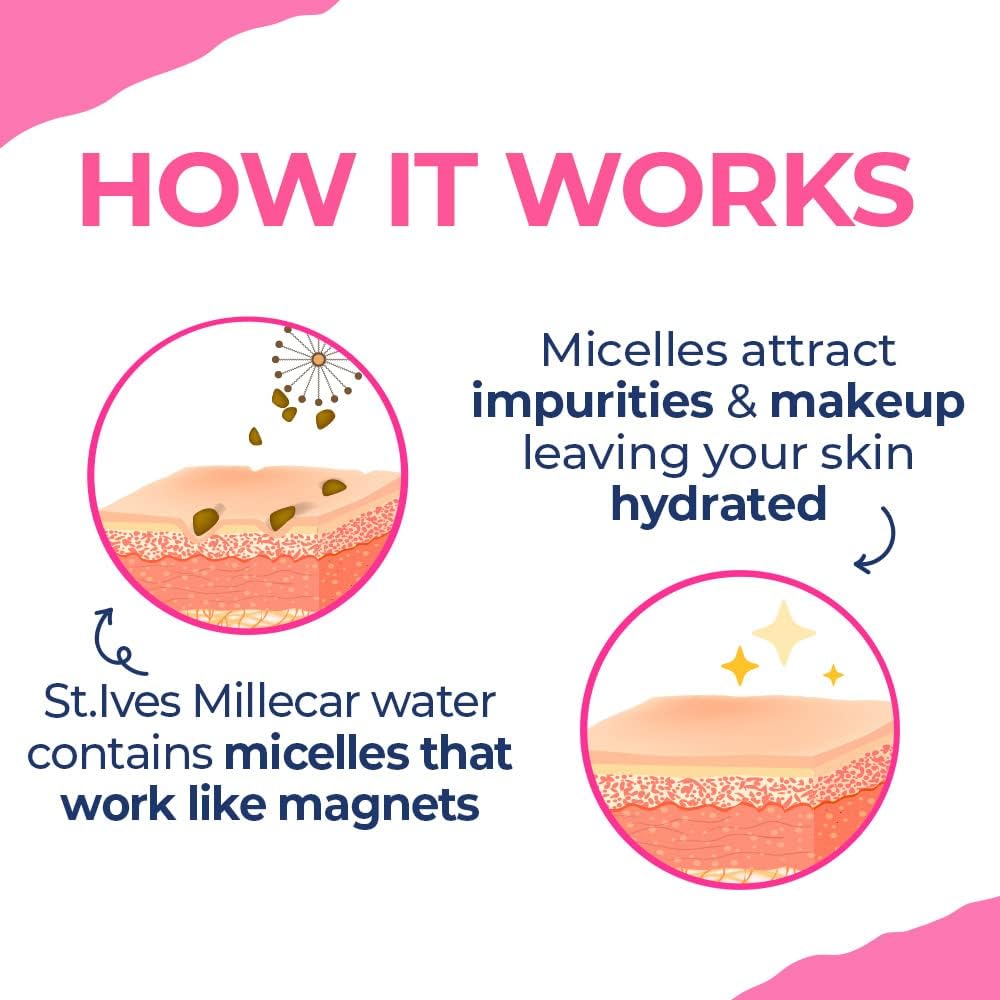 ST. Ives Rosy Glow 3-in-1 Micellar Water with 100% Natural Rose Extracts - 400ml