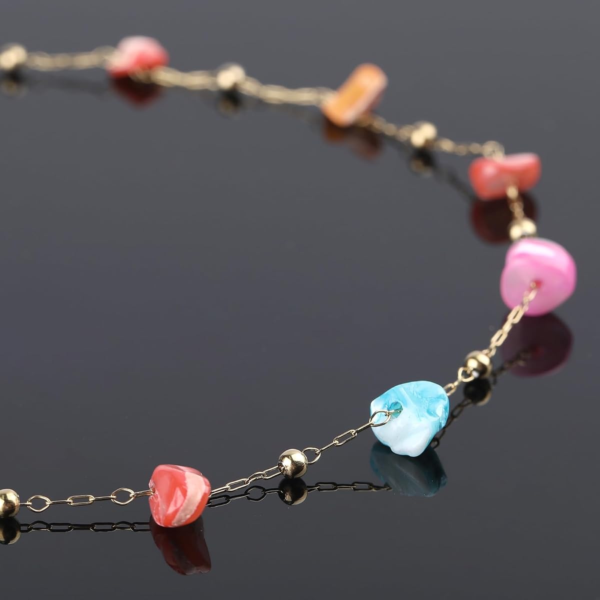 Colorful Irregular Shape Shell Chain Permanent Bracelet