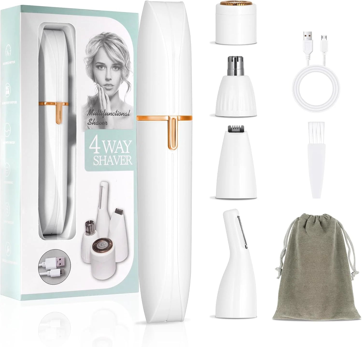 Multifunctional 4 Way Lady Shaver