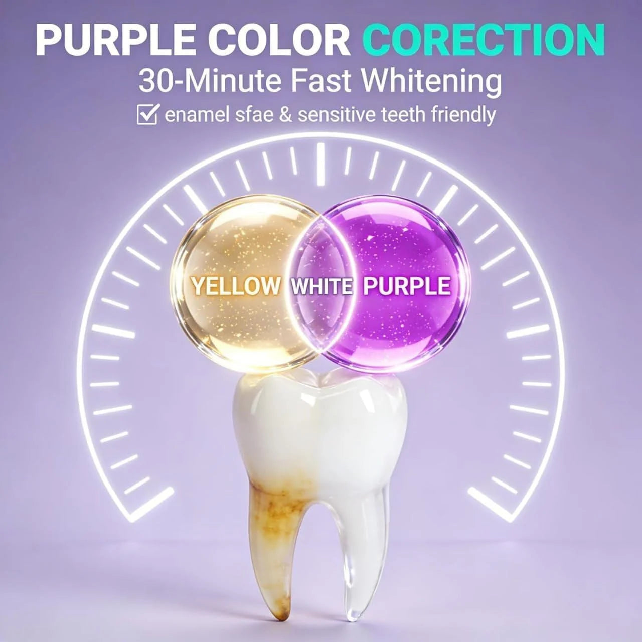 Purple Teeth Whitening Strips for Sensitive Teeth - Pack of 7 Strips