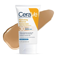 CeraVe Hydrating Mineral Sunscreen Broad Spectrum SPF 30 FACE SHEER TINT