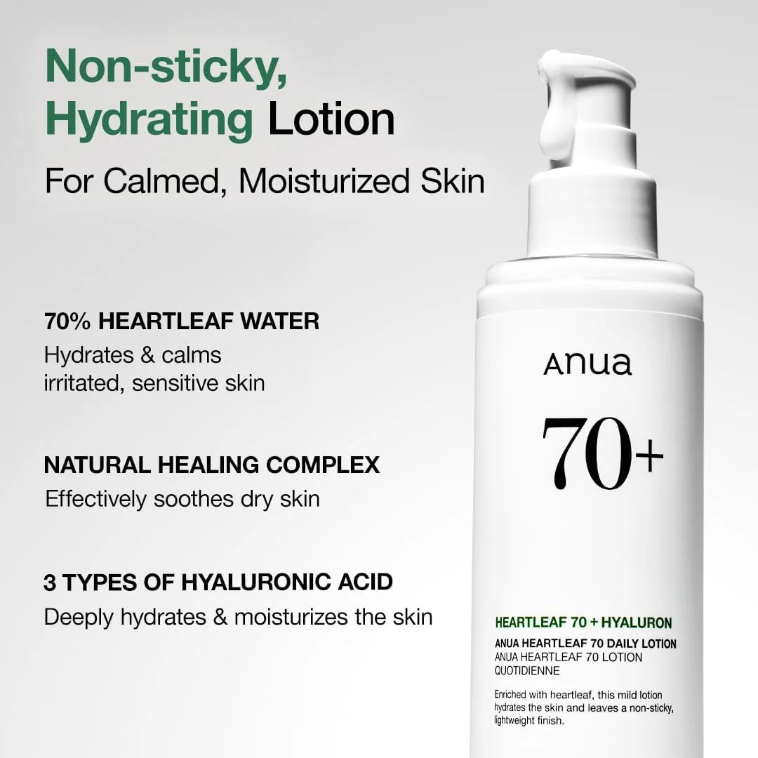 ANUA Heartleaf Daily Lotion, Face Moisturizer with Hyaluronic Acid for Sensitive Skin - 200ml