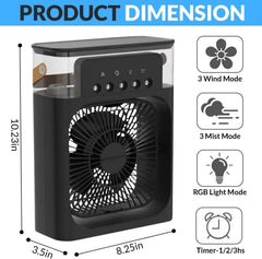 Portable Air Conditioner Fan, 3 In 1 Ice Mist