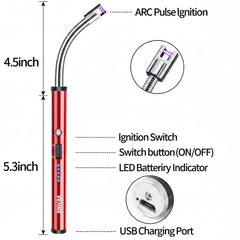 Rechargeable Candle Lighter Camping Lighters with Safety Switch