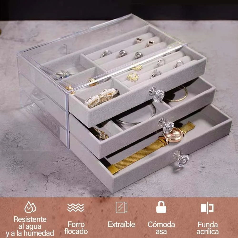 Acrylic Jewelry Organizer With 3 Drawers