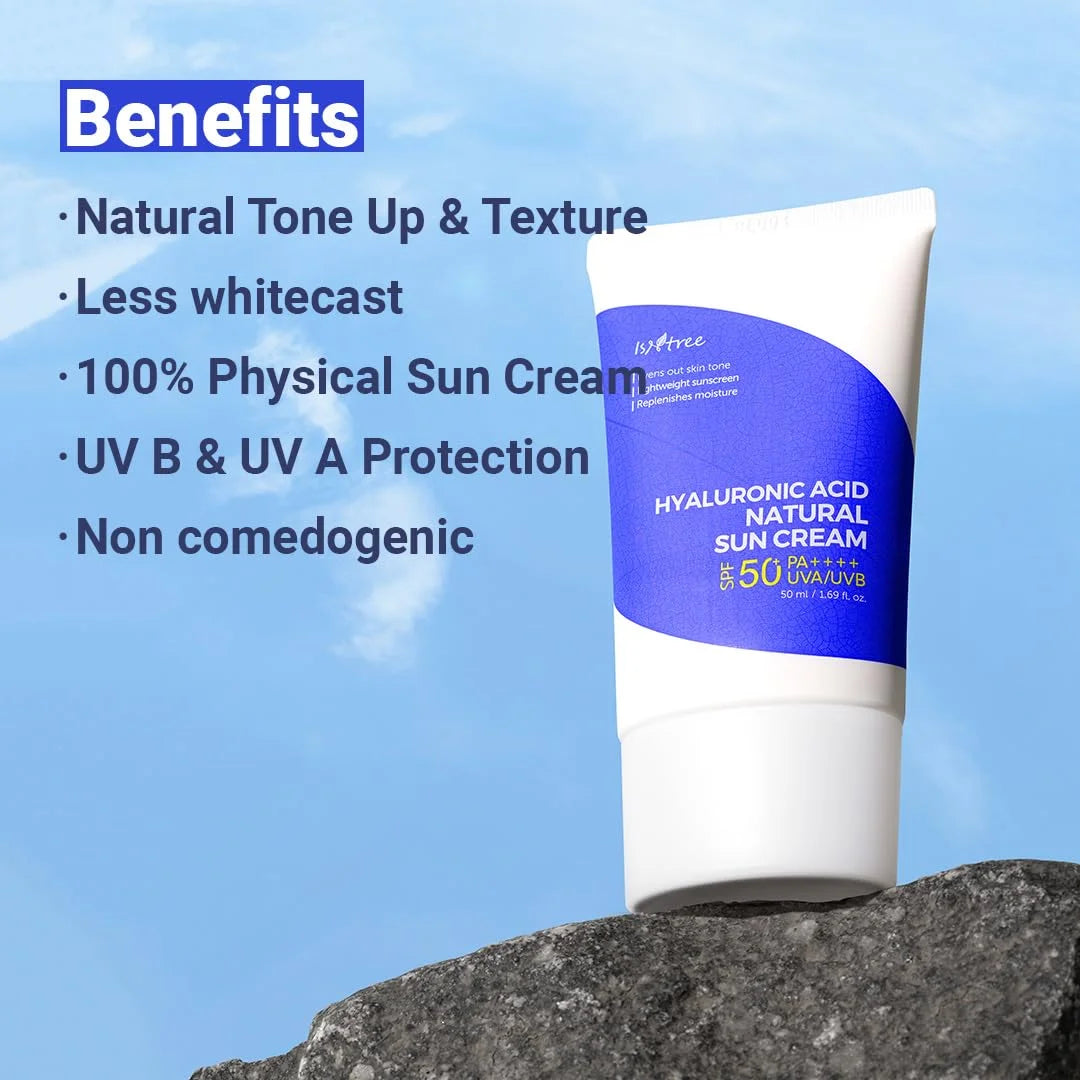 Isntree - Hyaluronic Acid Natural Sun Cream SPF50+ PA++++ 50ml - MADE IN KOREA