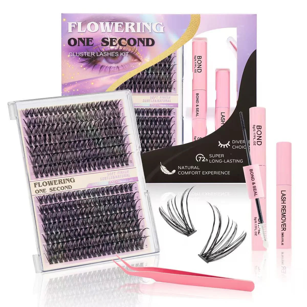 Flowering One Second Cluster Lashes Kit