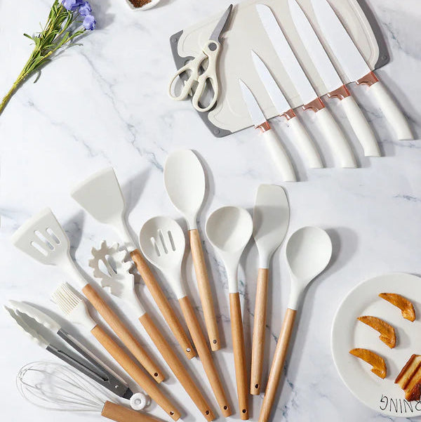 Silicone Cookware Spoon Sets - 19pcs